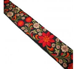 Embroidery Broderie en soie noire et orange - 50 mm babachic