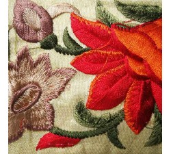 Embroidery Bordure brodée en soie orange et beige 7 cm de large Babachic by Moodywood