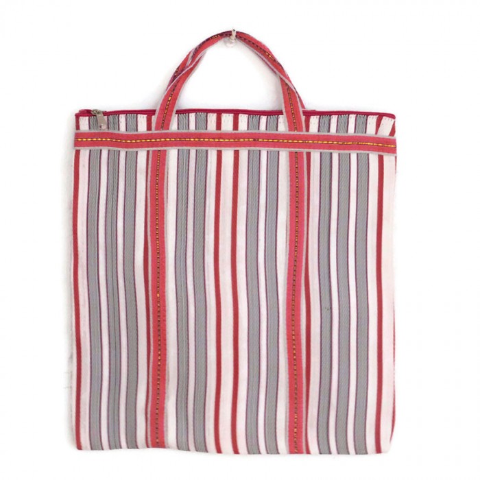 Red and white Indian striped simple bag