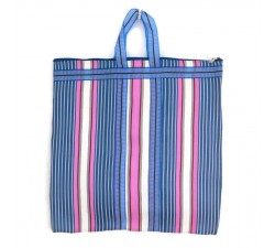 Tote bags Cabas indien simple rayé rose et bleu Babachic by Moodywood