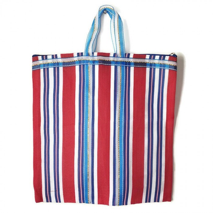 Red and blue Indian striped simple bag
