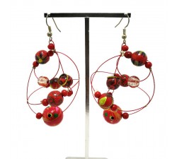 Boucles d'oreilles Boucles d’oreilles rondes rouge intense Babachic by Moodywood