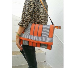 Computer bags Unisex computer bag, orange and black Babachic by Moodywood