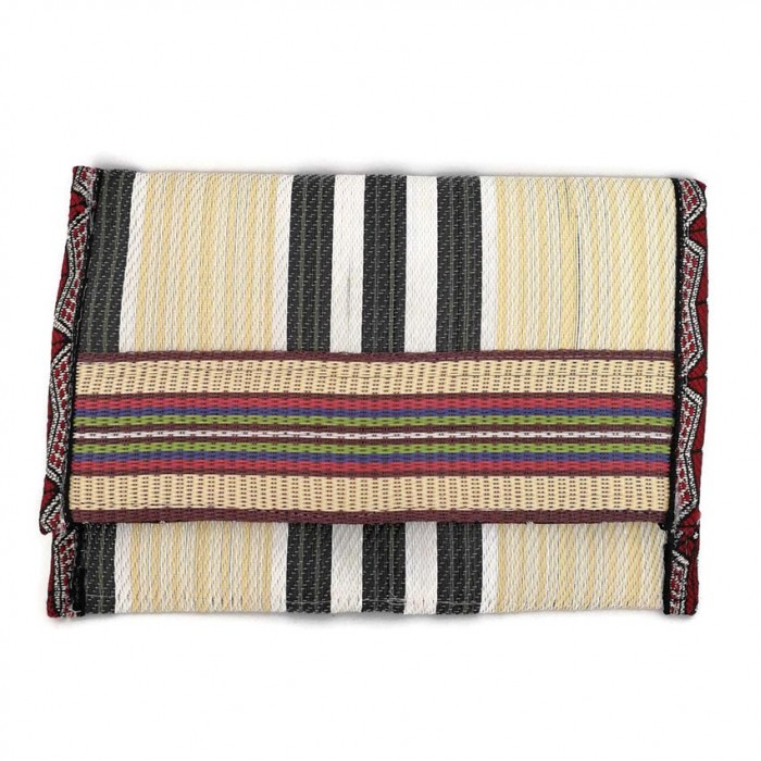 Ethnic pale yellow and black purse