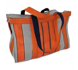 Sacs XXL Sac cabas ou sac de rangement moyen format orange et noir Babachic by Moodywood