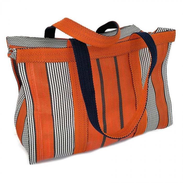 Orange and black shopping bag or medium storage bag
