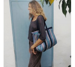 XXL bags Sac cabas ou sac de rangement moyen format bleu et violet Babachic by Moodywood