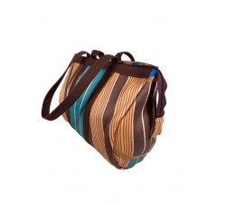 Bulbi Bag - Tobacco-blue (maroon, beige and blue) bowling bag